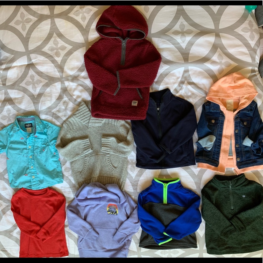 2T Bundle of Toddler Boy Sweaters, Tops, & Sweatshirts